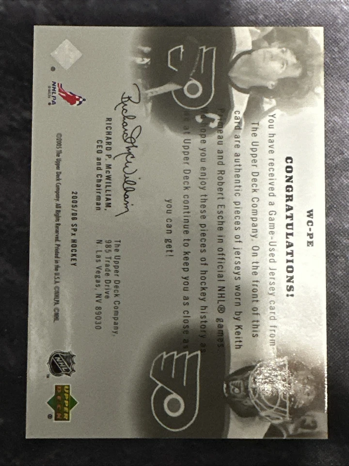 2005-06 SPx Winning Combos WC-PE Keith Primeau / Robert Esche Philadelphia Flyer - Image 3 of 3