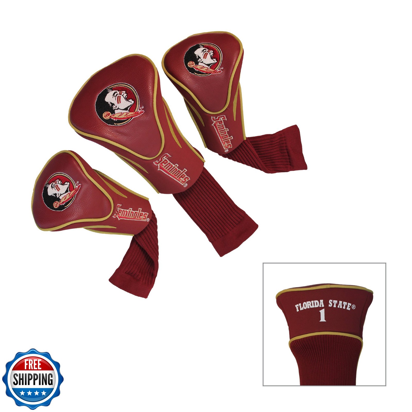 Team Golf NCAA Numbered 1, 3, and X, Fits Oversized Drivers, Utility ...