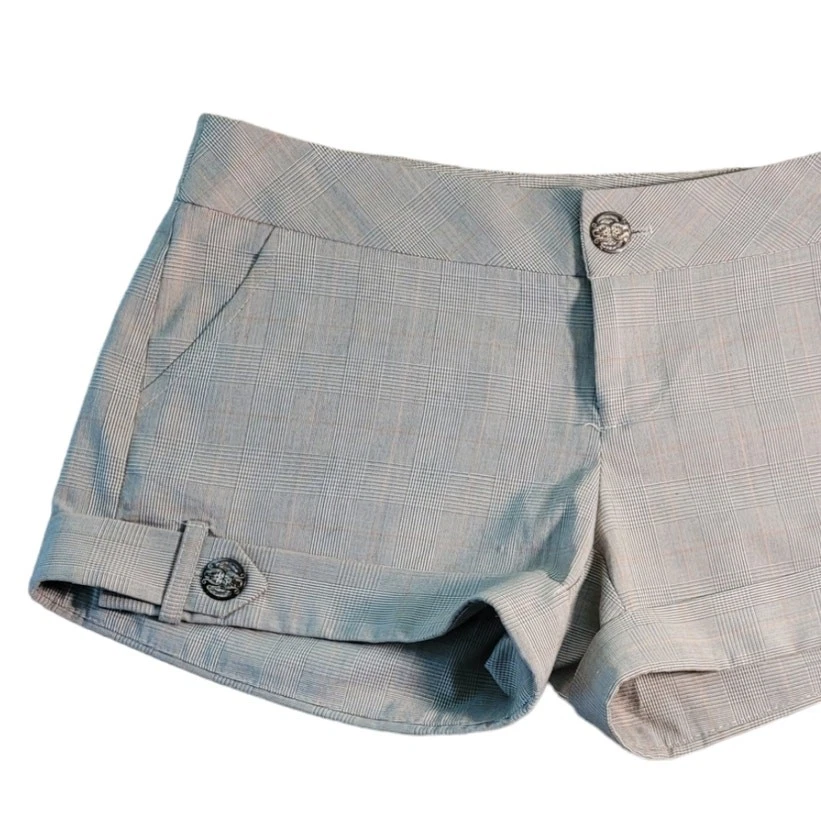 Pantalón Corto ARDEN B Glen Cuadros Cuadros Talla 0 Preppy Dinero Antiguo Colegial Puños Foto 3 de 4