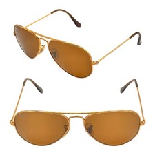 Ray Ban Aviator Large Metal - Oro/Marrone - Taglia 55/14 - Ottime condizioni 