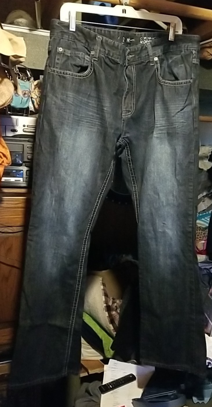 INC International Concepts Jeans Mens 36x32 Blue Copenhagen Slim Boot Cut Denim