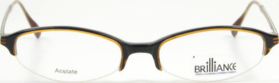 Brilliance 3311 Brown/ /Onyx Acetate Eyeglasses Glasses Frame 49-18-140 NEW