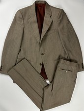 Vintage 60s 70s Mens Kurian Dusty Pink Beige Two-Piece Suit 40R 32x30