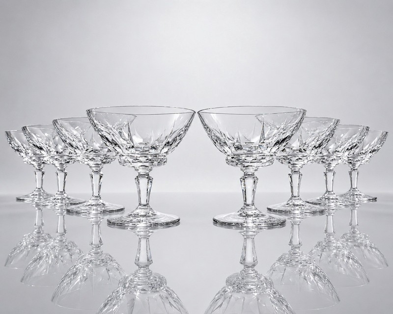 Vintage Franconia Crystal "Regent" Pattern Champagne / Tall Sherbet Glasses - 8