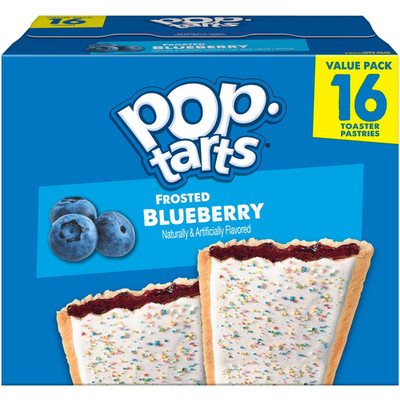 Pop-Tarts Frosted Blueberry Toaster Pastries, Breakfast Foods, Shelf-Stable, 27.
