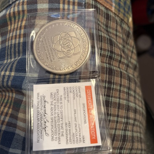 Hawaii Maui Trade Dollar Owl In Haleakala National Park 2017 Coin Uncirculated - Picture 2 of 2