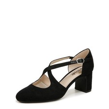 LifeStride Tracy Strappy Shoes 7 Wide Black Microfiber