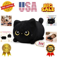 Black Cat Plush, Cute Cat Plushies Toy, Soft Kitten Plushie Cuddle Pillow, An...
