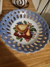 Hand-Painted Porcelain Fruit Pedestal Compote Dish Vintage 8” x 4 1/2" — photo 1