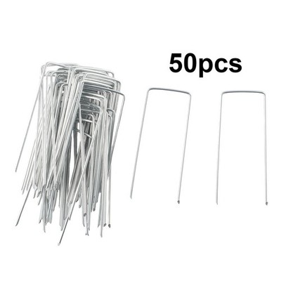 50PCS U Shape Anchor Artificial Turf Synthetic Fake Grass Lawn Pins Fixed Pegs