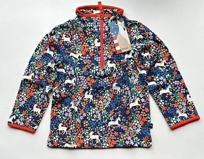 Joules Mädchen Fairdale marineblau Pony bedruckt Half Zip Pullover in verschiedenen Größen *neu mit Etikett*