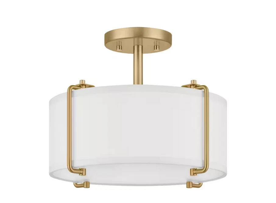White and gold semi flush mount deals