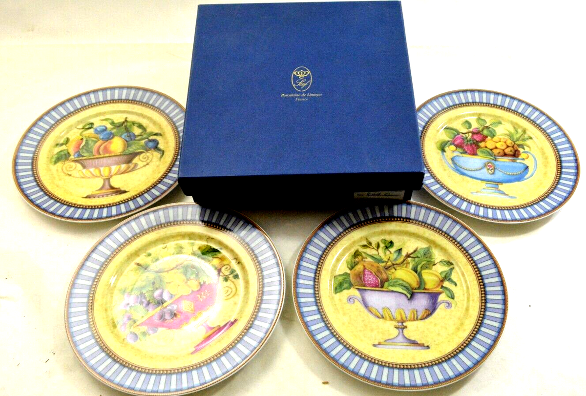 Scarce 4 Piece Limoges Porcelain Chastagner Scof 7.5