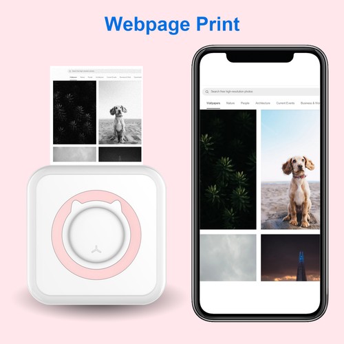 Tragbarer Mobiler Fotodrucker Thermodrucker Smartphone Drucker M0F9 - Bild 2 von 12