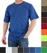 Camiseta Ariat Rebar Para Hombre Algodón Fuerte, Raglán Manga Corta, Camiseta Básica Bolsillo