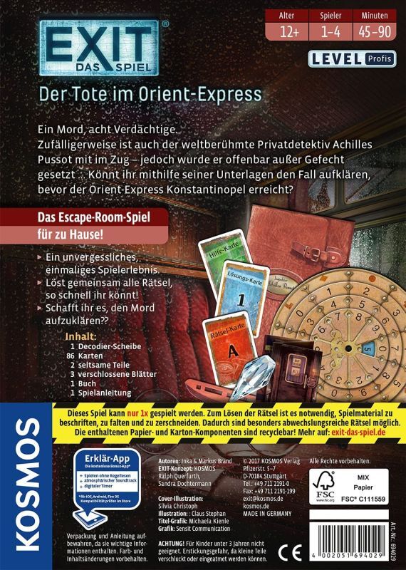 Thumbnail - Exit Der Tote Orient-express Strategiespiel Escape Game Abenteuer