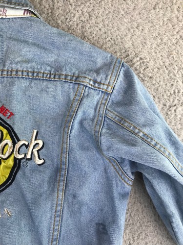 Hard Rock San Juan Jean Jacket Kids Size 8 Blue Denim Button Up Embroidered Logo - Picture 19 of 23