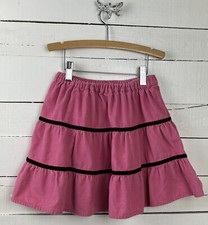 Girls MINI BODEN Sz 3 4y Twirl Skirt Pink Corduroy Tiered Pull On Waist