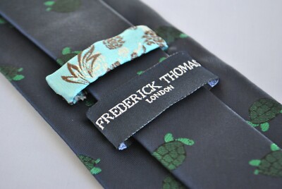 Frederick Thomas Designer Mens Tie - Dark Navy Blue - Foto 9