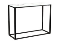Design Konsole Marmo 110Cm Schwarz-Weiss Marmor-Dekor Metallgestell