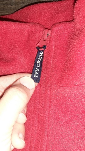Ivy Crew Classic Mens Fleece Size XL Red Long Sleeve Coat Quarter Zip Zip Pocket - Bild 2 von 11