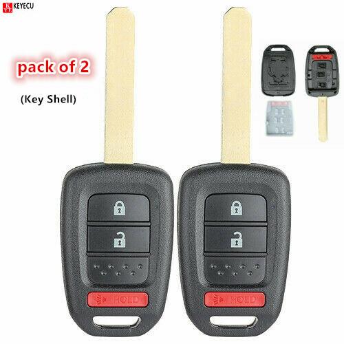 2*Replacement Remote Key Shell Case Fob 2+1 3 Button for Honda Fit Crosstour CRV - Picture 1 of 4