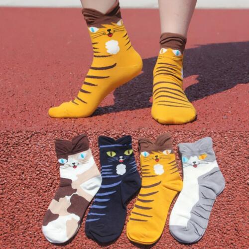 Cute Cat Animal Socks Novelty Animal Socks 4 Pair Winter Women Socks Fuzzy Socks - Picture 10 of 11