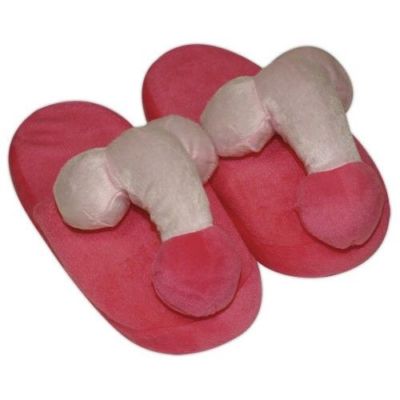 WILLY SLIPPERS PENIS Plush PINK Party Hen Stag Night Xmas UK