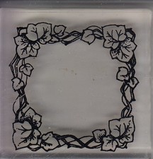 leafy wreath provo craft Wood Mounted Rubber Stamp 2 x 2" Free Shipping