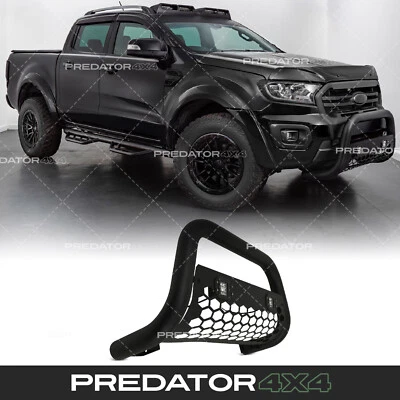 PREDATOR4X4 MATTE BLACK 3" NUDGE BULL BAR WITH LED LIGHTS FOR FORD RANGER T7 T8 2015-2022