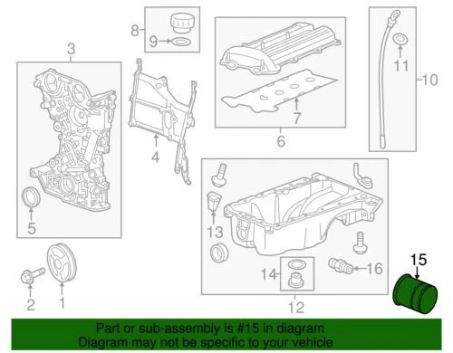 Filtro de aceite de motor genuino GM 2011-2016 Cadillac Chevrolet ELR base voltios 55352643 Foto 2 de 4