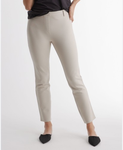 Quince NWT Women XL Ecru Beige Ultra Stretch Ponte Straight Leg Pants Pull On - Picture 5 of 16