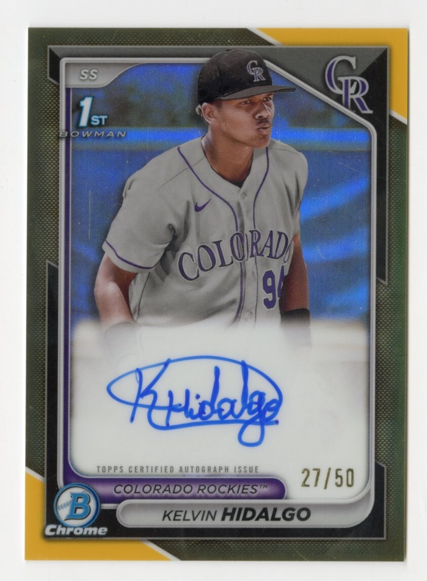 2024 Bowman Chrome Baseball Kelvin Hidalgo Gold Refractor 1st Auto /50