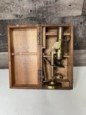 Antique Brass Mini Microscope - Seems To Be Fully Functional!