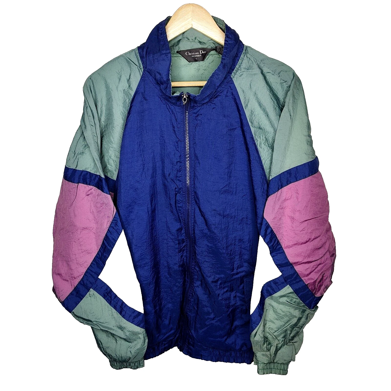 Giacca pantaloni tuta a vento vintage Christian Dior Monsieur taglia grande