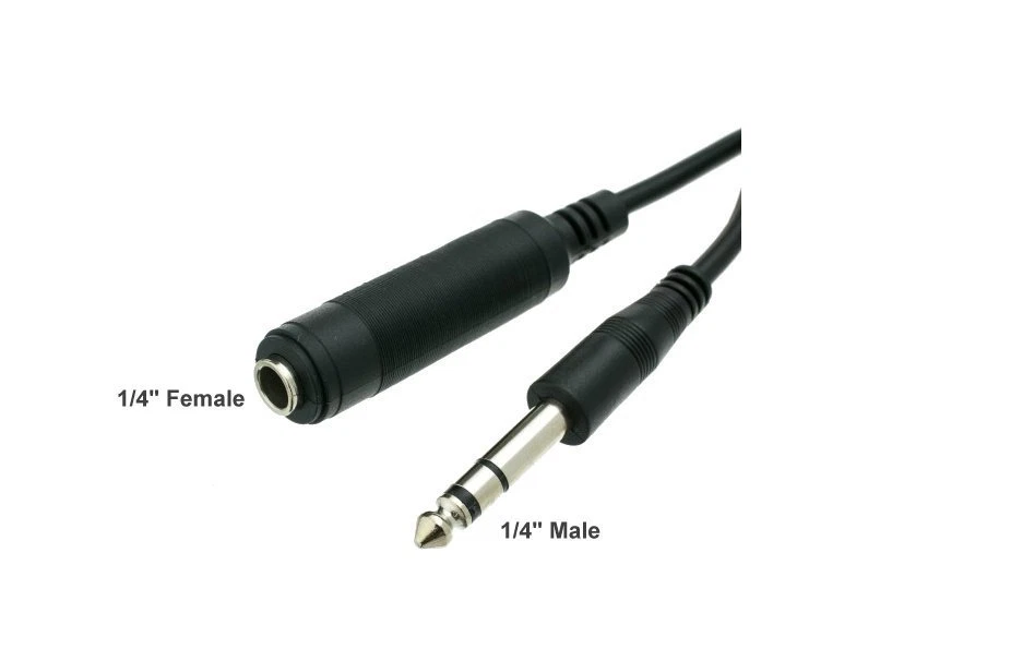 10x 6Ft 1/4" 6.35mm Stereo Extension Male to Female Guitar DJ Instrument Cable - Image 2 of 2
