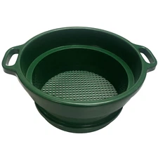 1/4" Mesh Classifier | 6" Deep | Green Plastic Screen With Handle | Stackable