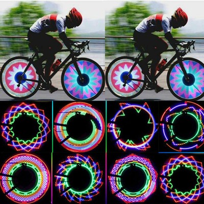 32Pattern LED Cycling Bikes Bicycles Rainbow Wheel Signal Tire Spoke Light Lamp