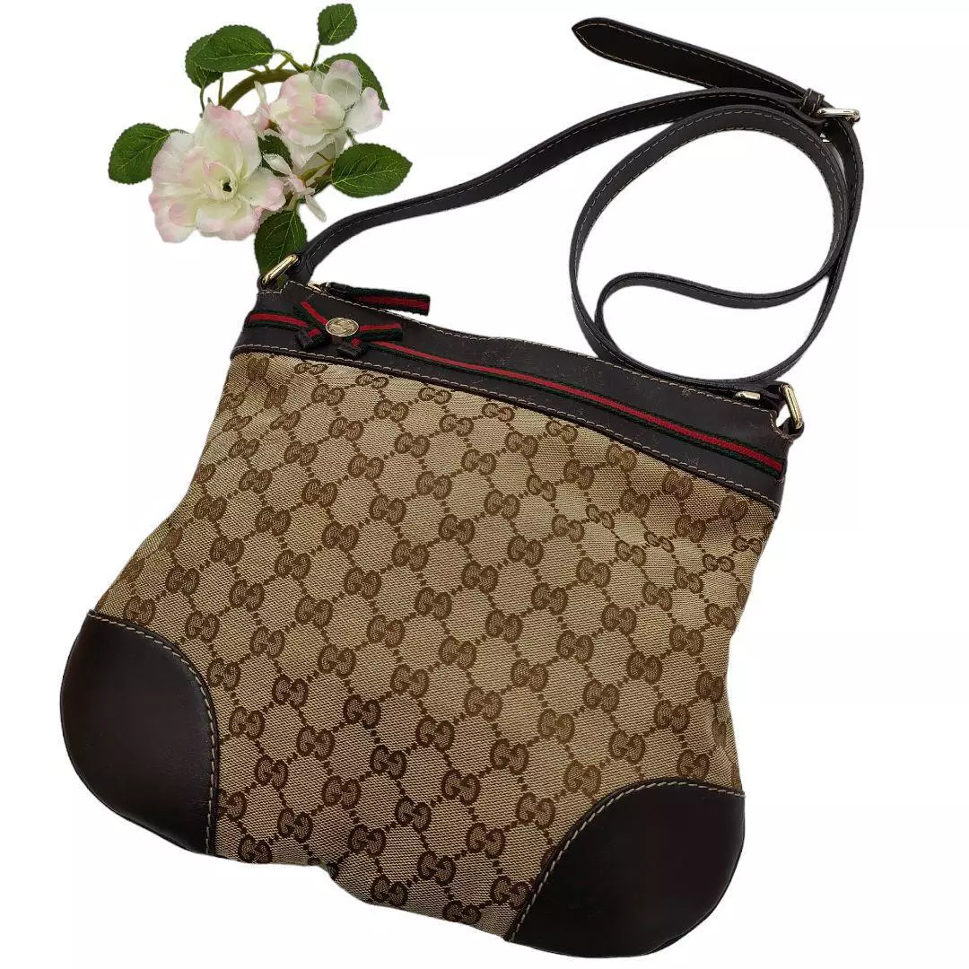 Sac bandoulière Gucci GG toile ligne sherry rare excellent état/N25