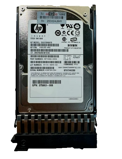 4x HP Server SAS HDD DG072BB975 72GB 10K RPM 16MB Cache 3 Gb/s 2.5" 430165-002 1 - Image 3 of 4