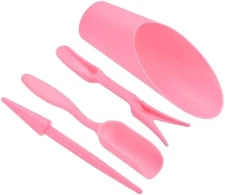 4 Pcs Pink Set Mini Garden Soil Spoon Plastic Planting/Transplanting Garden Tool