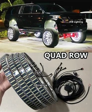 JHB 17.5" QUAD ROW PURE WHITE LED Strobes illuminated LED Wheel Rim Ring Lights