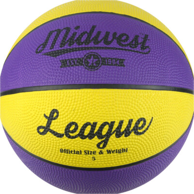 Größe 5 gelb & lila League Basketball Ball - hoher Grip Gummi robust Outdoor