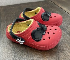 Crocs Disney Mickey Mouse Red Yellow Lined Clogs Toddler C9 Childrens Sandals