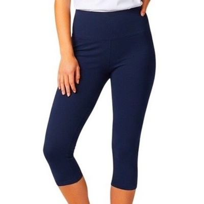 Jockey Navy Blue Capris Leggings Women's Size L Cotton Spandex High Waist