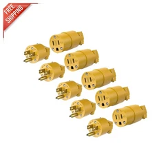 Versatile Yellow Replacement Plug & Connector Set - 5 Pack  Listed