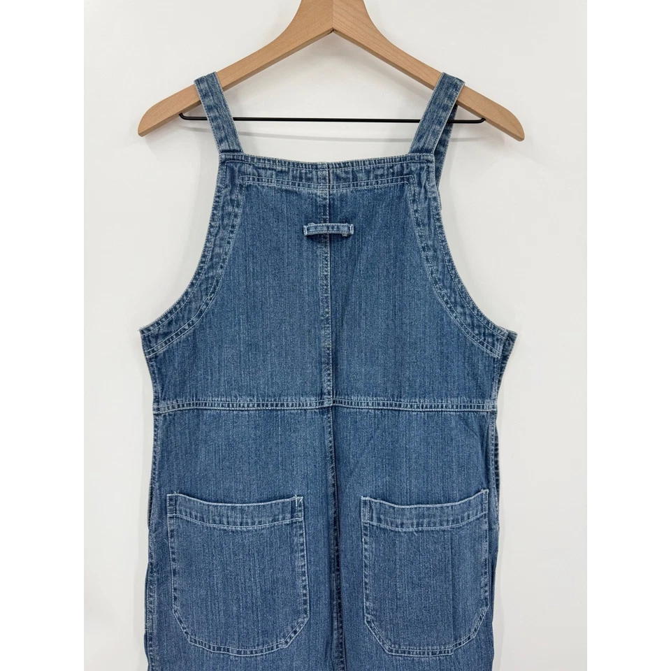 Винтажный джинсовой ткани джемпер платье женщин средний синий Jean общий 90-х скромный коттедж - Изображение 4 из 4