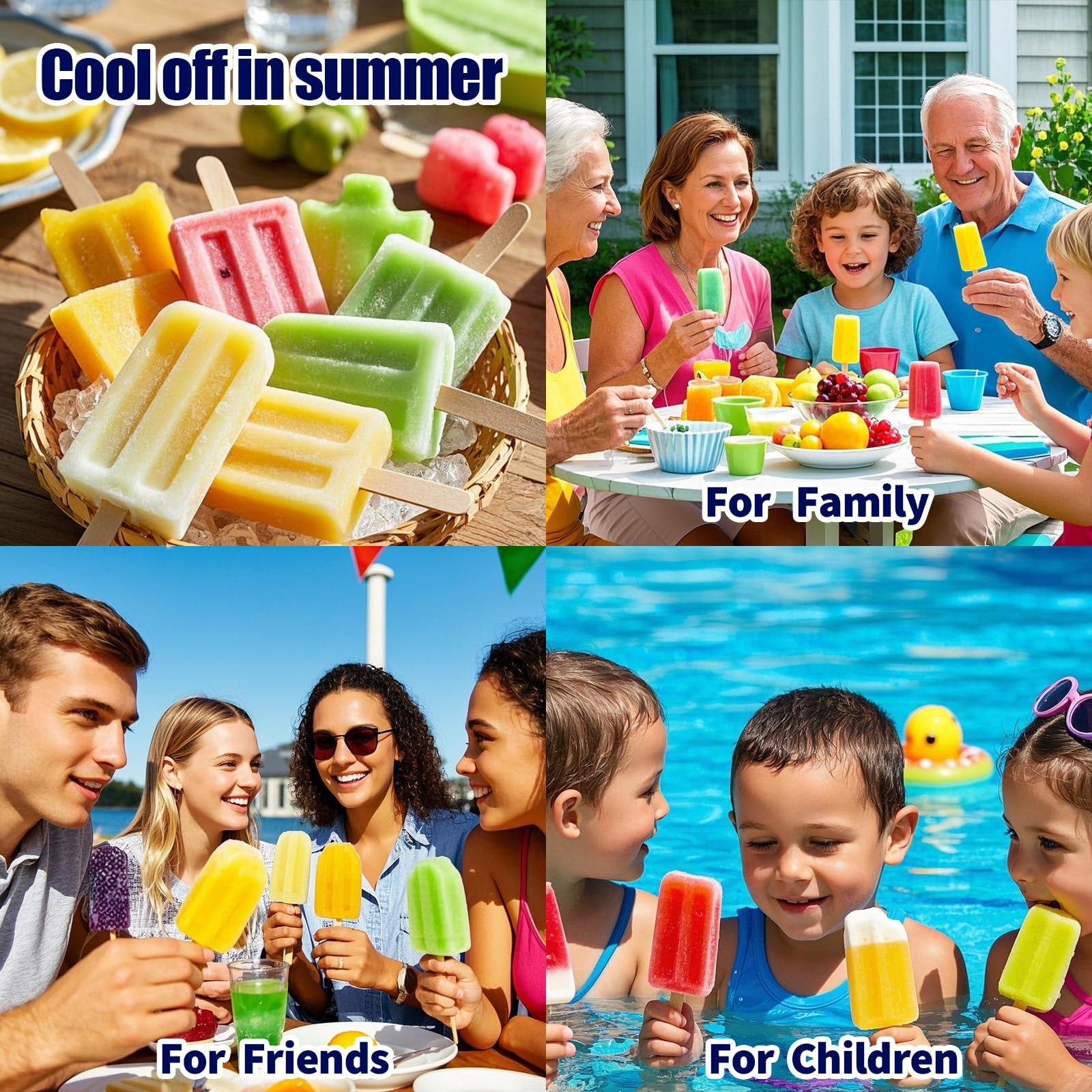 Silicone Popsicles MoldsPopcylce MoldsFood Grade Reusable Popsicle Molds fo