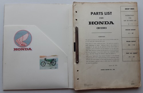 Original Ersatzteil Liste Parts List Honda CB 125 K5 Ausgabe 1972 - Bild 3 von 8