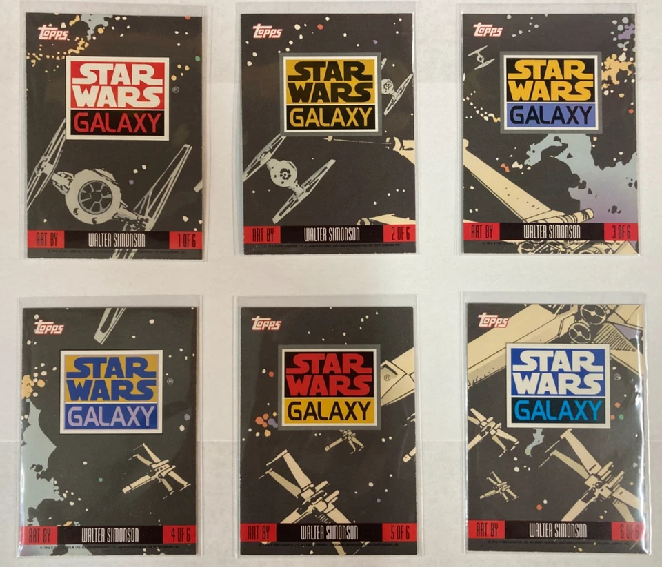 Star Wars Galaxy Series 1 Set Etched Holofoils Insert 6 Cards Simonson 1993 - Image 2 of 2